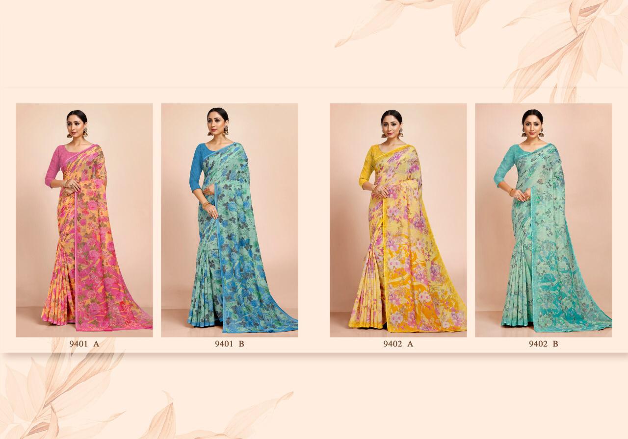 Flora Linen By Sushma Printed Linen Saree For Ladies Wear Collection