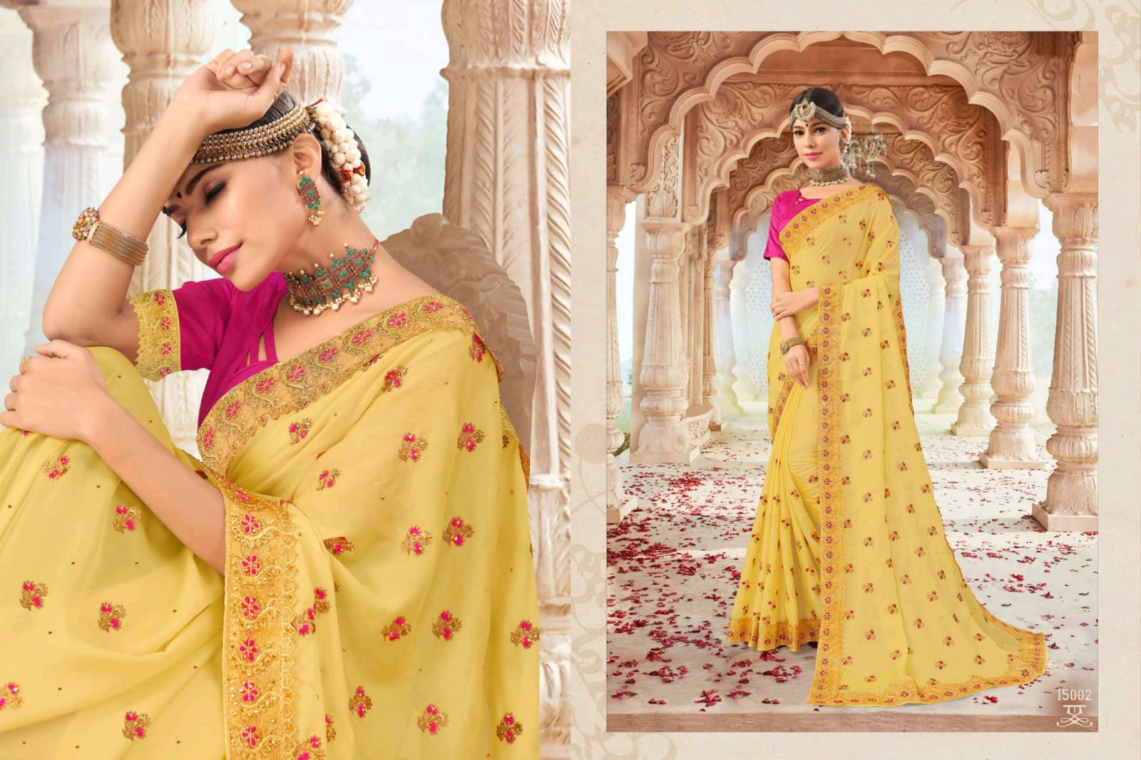 Gold Silk By Vikas Prints Glamours Look Designer Wedding Wear Rangoli Saree Catalogs