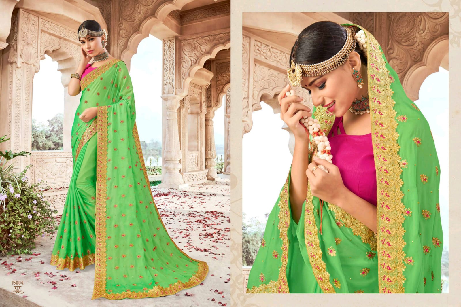 Gold Silk By Vikas Prints Glamours Look Designer Wedding Wear Rangoli Saree Catalogs