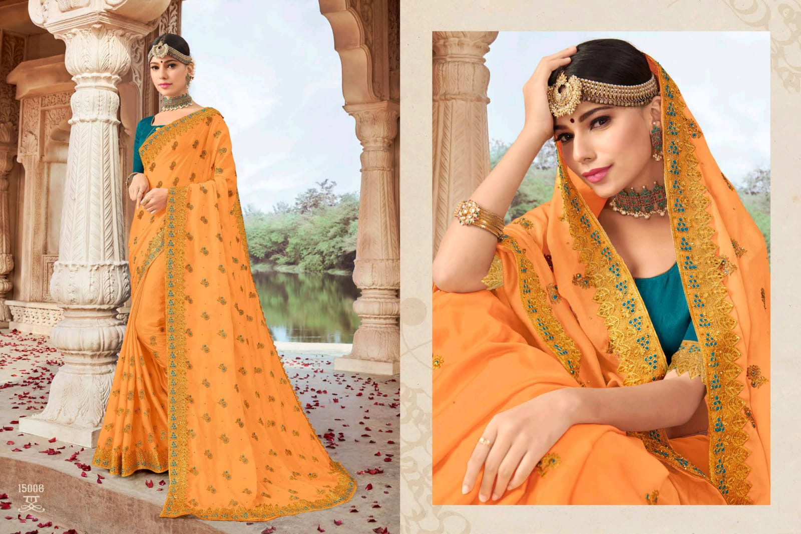 Gold Silk By Vikas Prints Glamours Look Designer Wedding Wear Rangoli Saree Catalogs