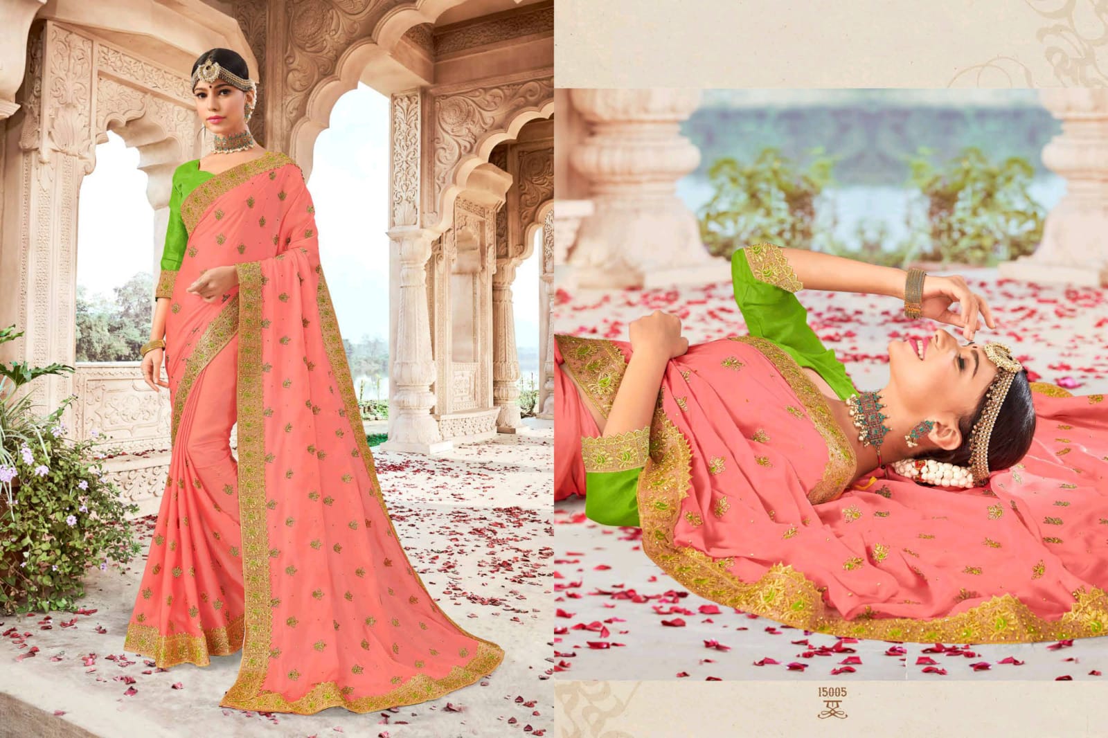 Gold Silk By Vikas Prints Glamours Look Designer Wedding Wear Rangoli Saree Catalogs