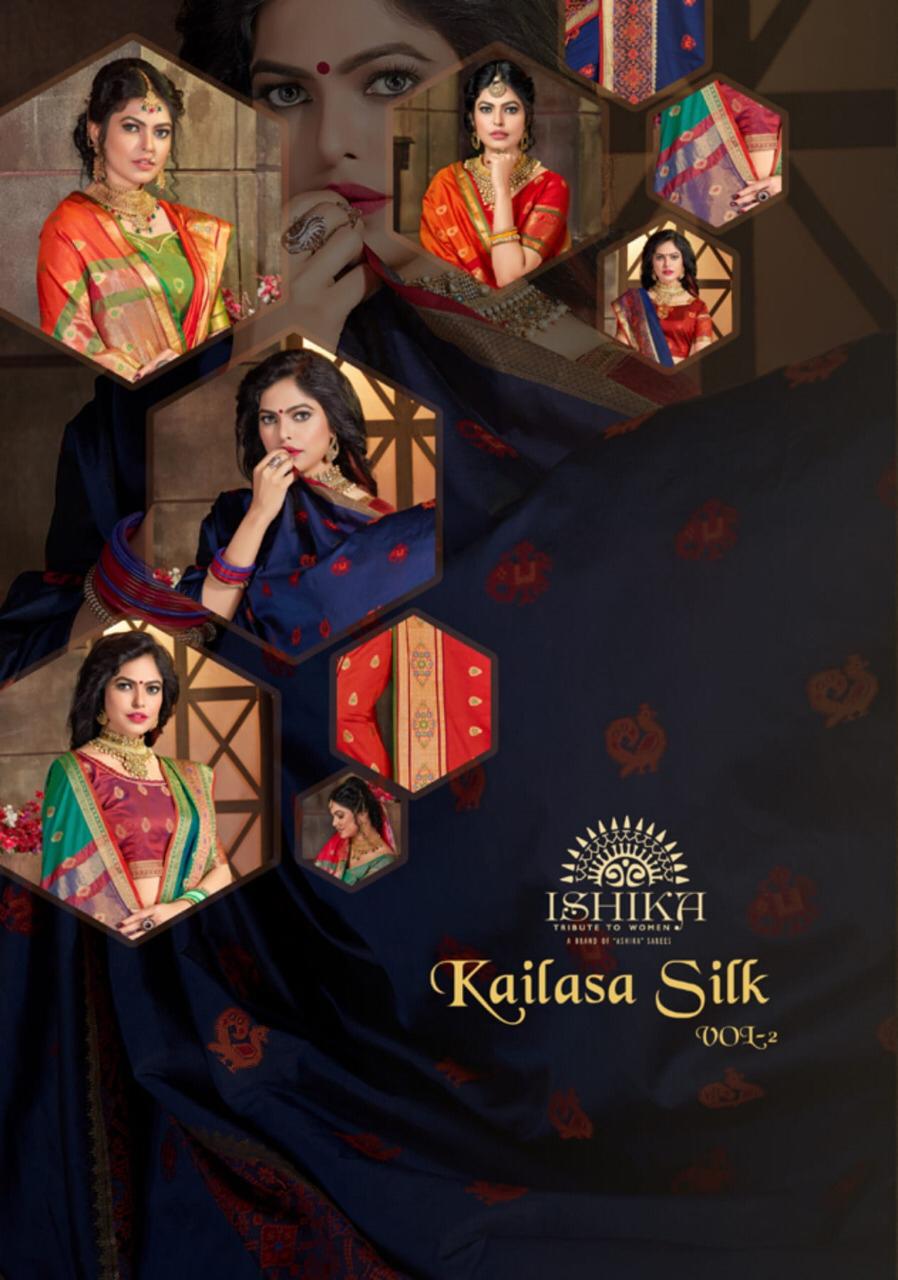 Ishika Presents Kailasa Silk Vol 2 1161-1168 Series Silk Traditional Wear Saree Catalogs