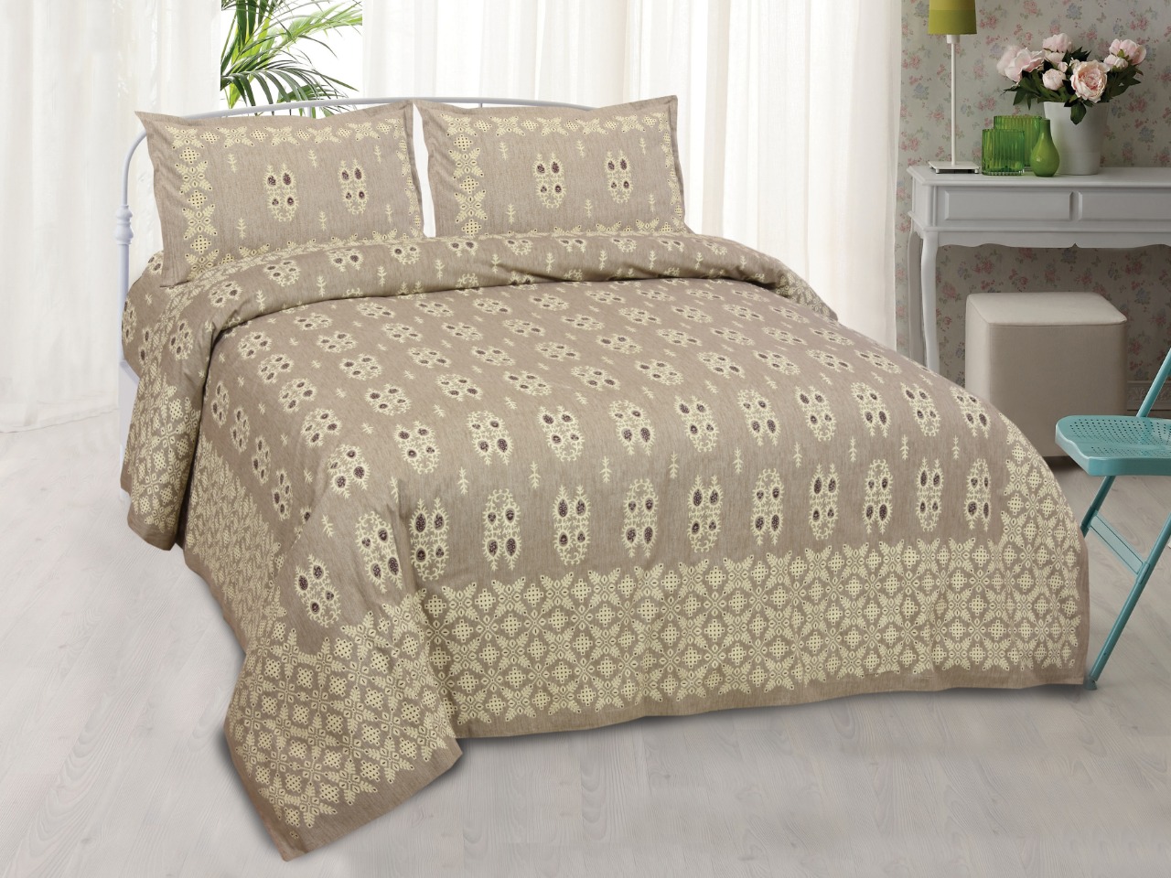 K4u Launch Inaaya King Size Cotton Attractive Design Bedsheet With Matching Pillow Cover