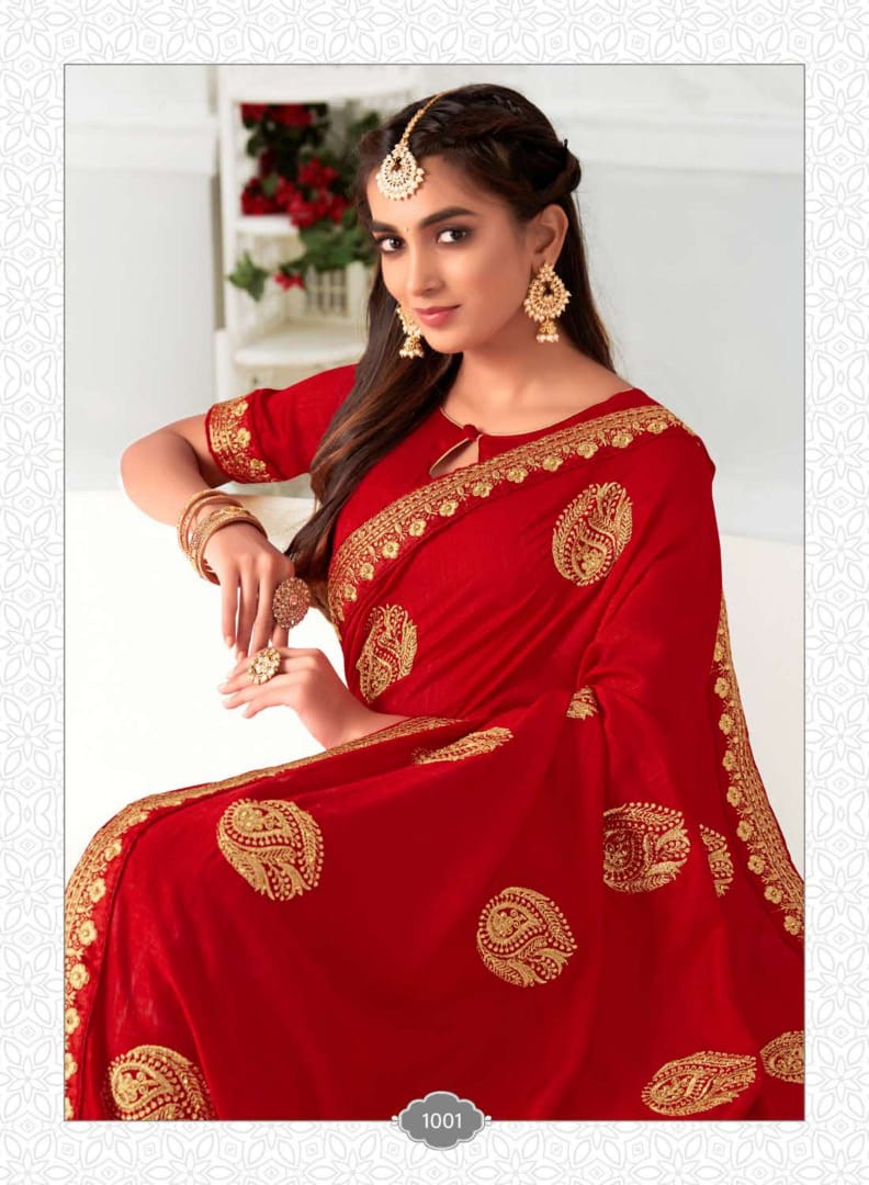 Kalista Fashion Presents Nexa Ethnic Wear Vichitra Glamours Look Saree For Ladies Collections