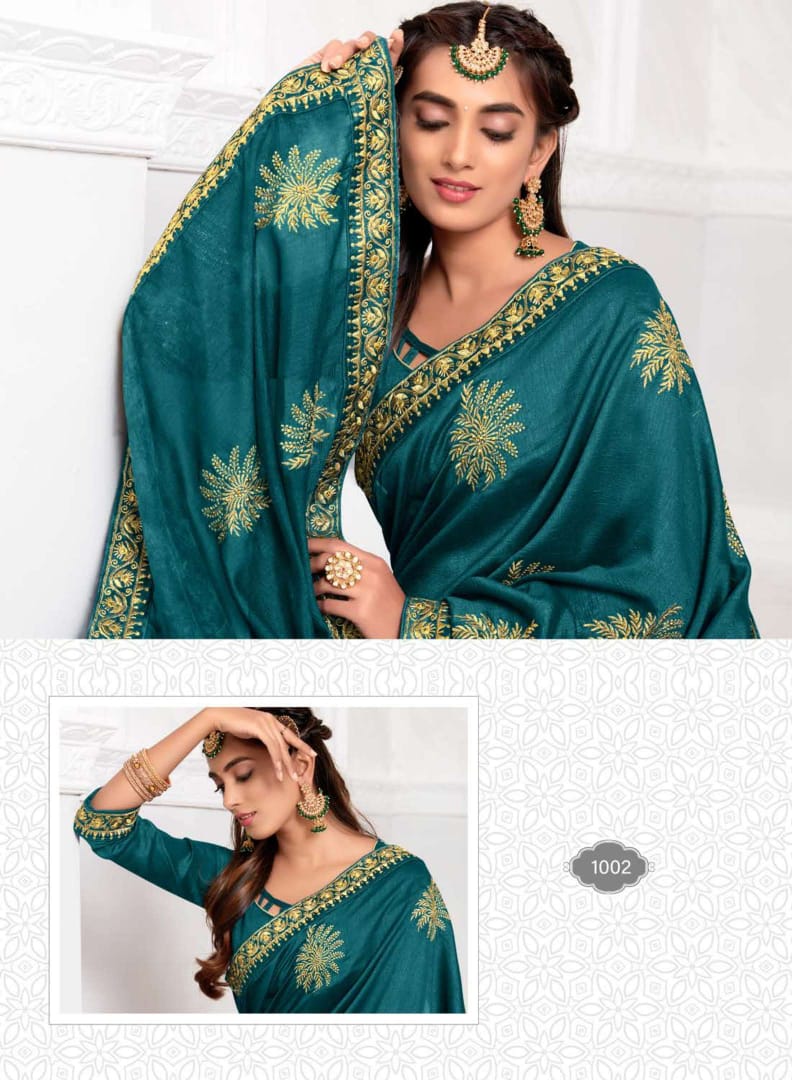 Kalista Fashion Presents Nexa Ethnic Wear Vichitra Glamours Look Saree For Ladies Collections