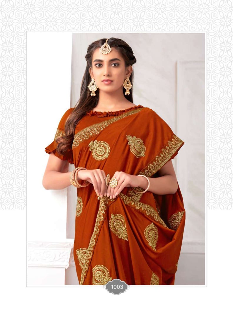 Kalista Fashion Presents Nexa Ethnic Wear Vichitra Glamours Look Saree For Ladies Collections