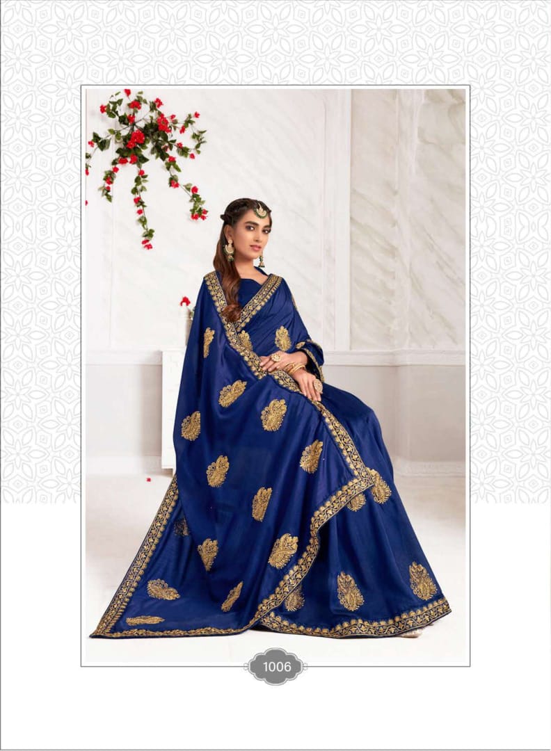 Kalista Fashion Presents Nexa Ethnic Wear Vichitra Glamours Look Saree For Ladies Collections