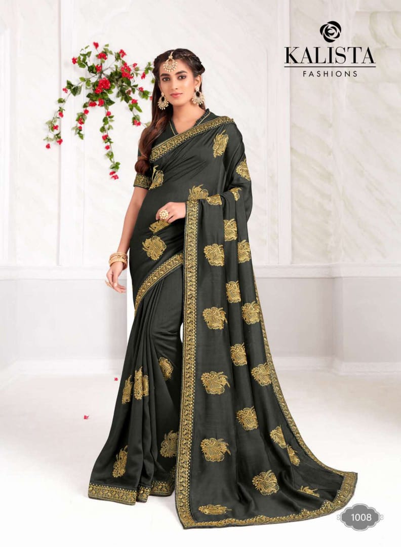 Kalista Fashion Presents Nexa Ethnic Wear Vichitra Glamours Look Saree For Ladies Collections