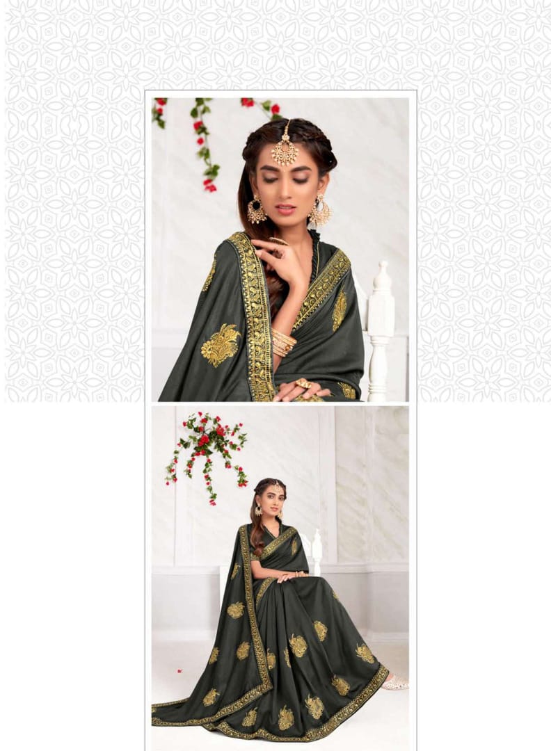 Kalista Fashion Presents Nexa Ethnic Wear Vichitra Glamours Look Saree For Ladies Collections