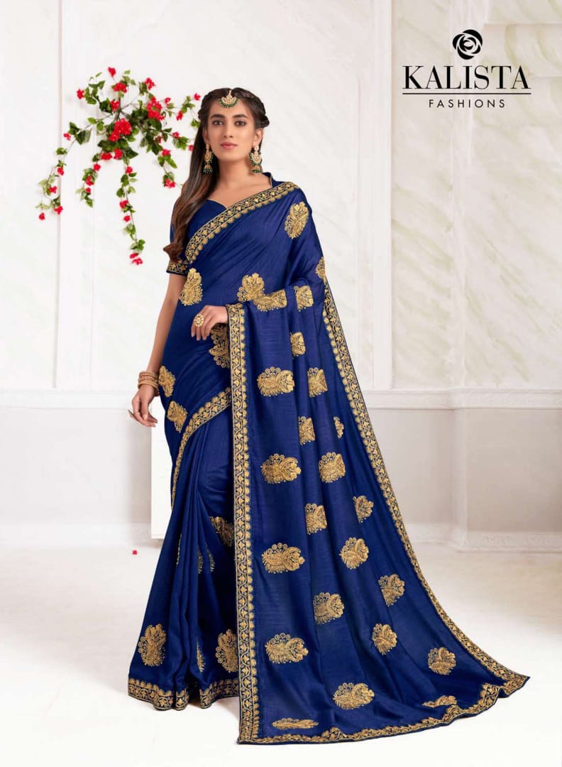 Kalista Fashion Presents Nexa Ethnic Wear Vichitra Glamours Look Saree For Ladies Collections