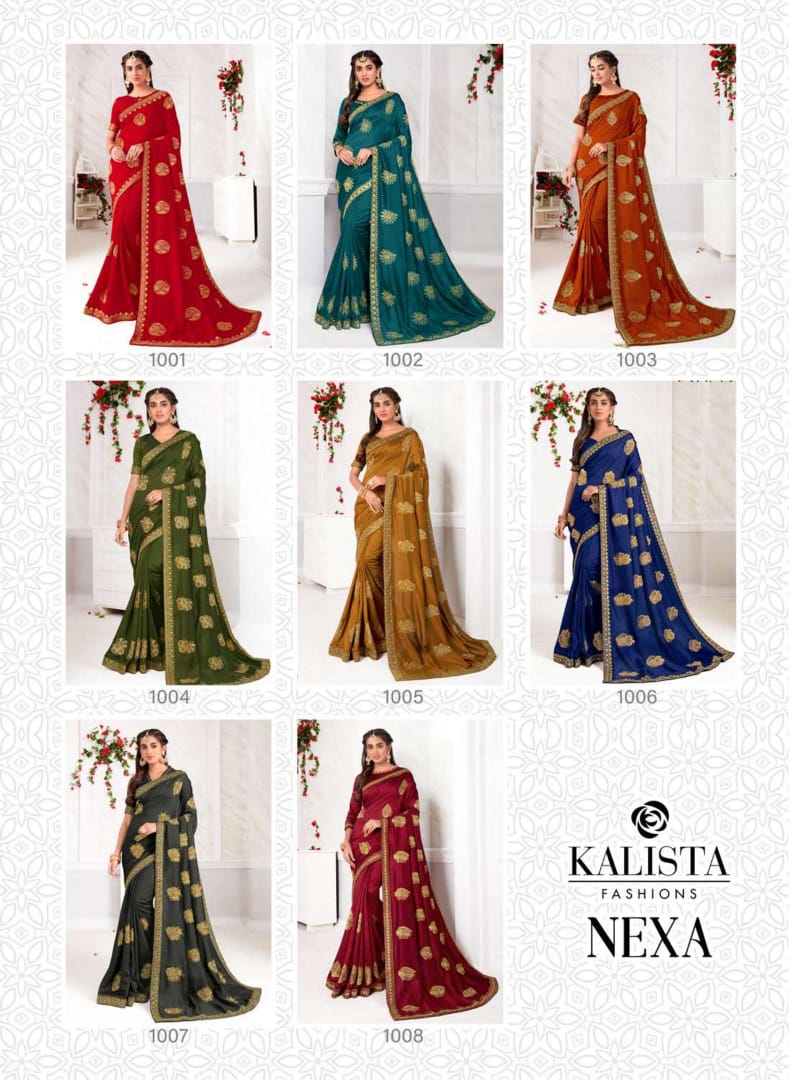 Kalista Fashion Presents Nexa Ethnic Wear Vichitra Glamours Look Saree For Ladies Collections