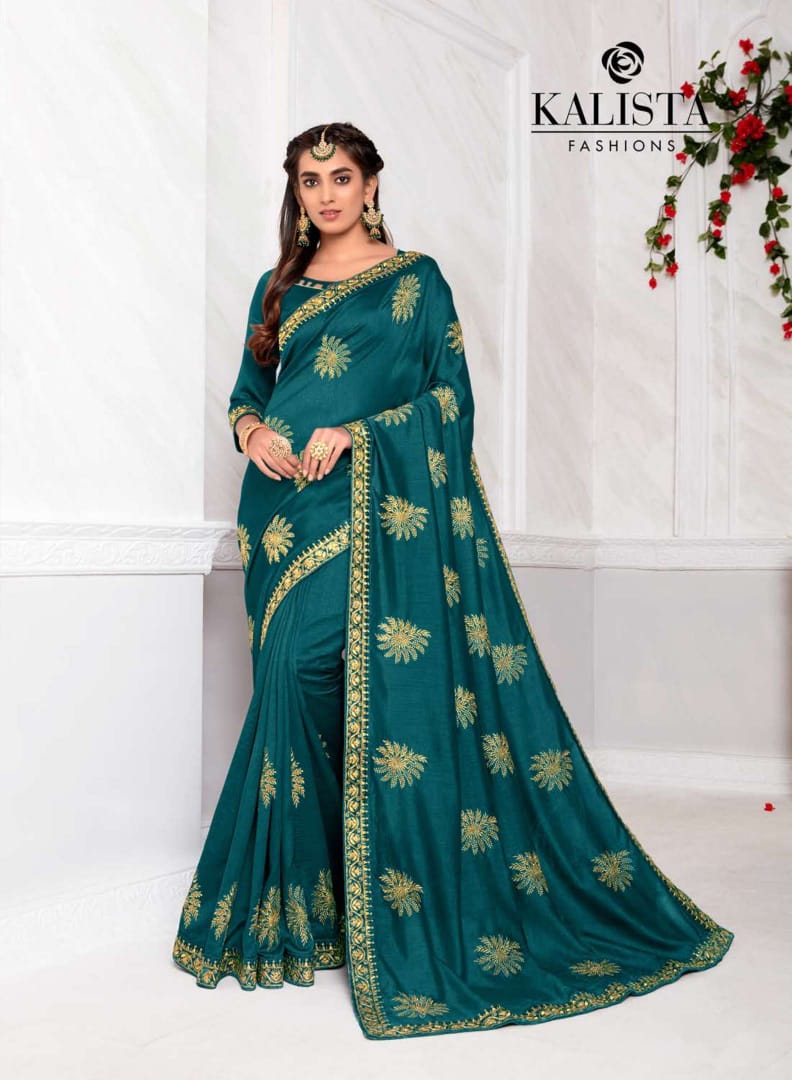Kalista Fashion Presents Nexa Ethnic Wear Vichitra Glamours Look Saree For Ladies Collections