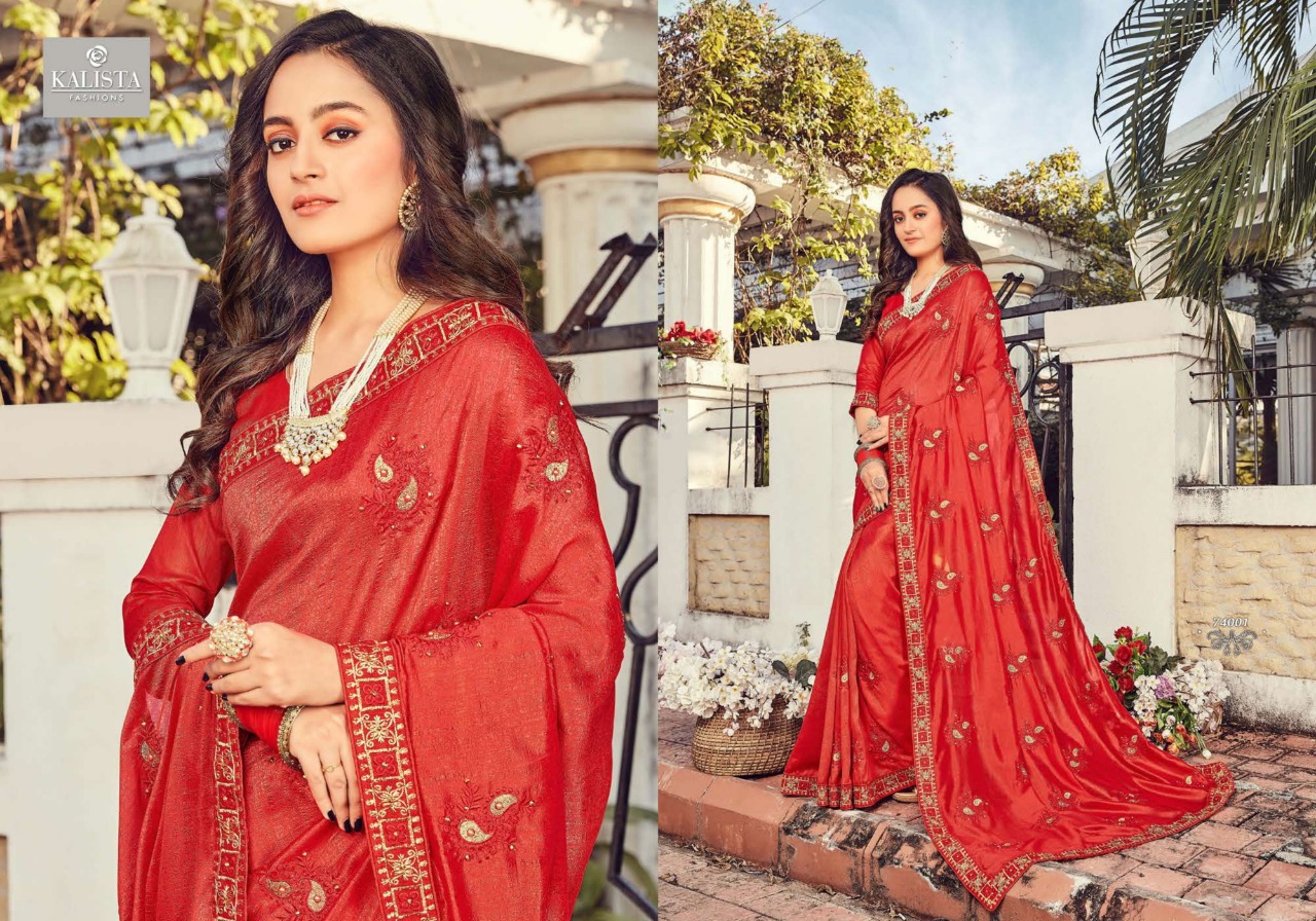 Kalista Launching Mubarak Classy Look Vichitra Silk Saree For Ladies Collections