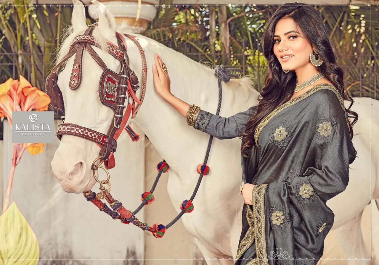 Kalista Launching Mubarak Classy Look Vichitra Silk Saree For Ladies Collections