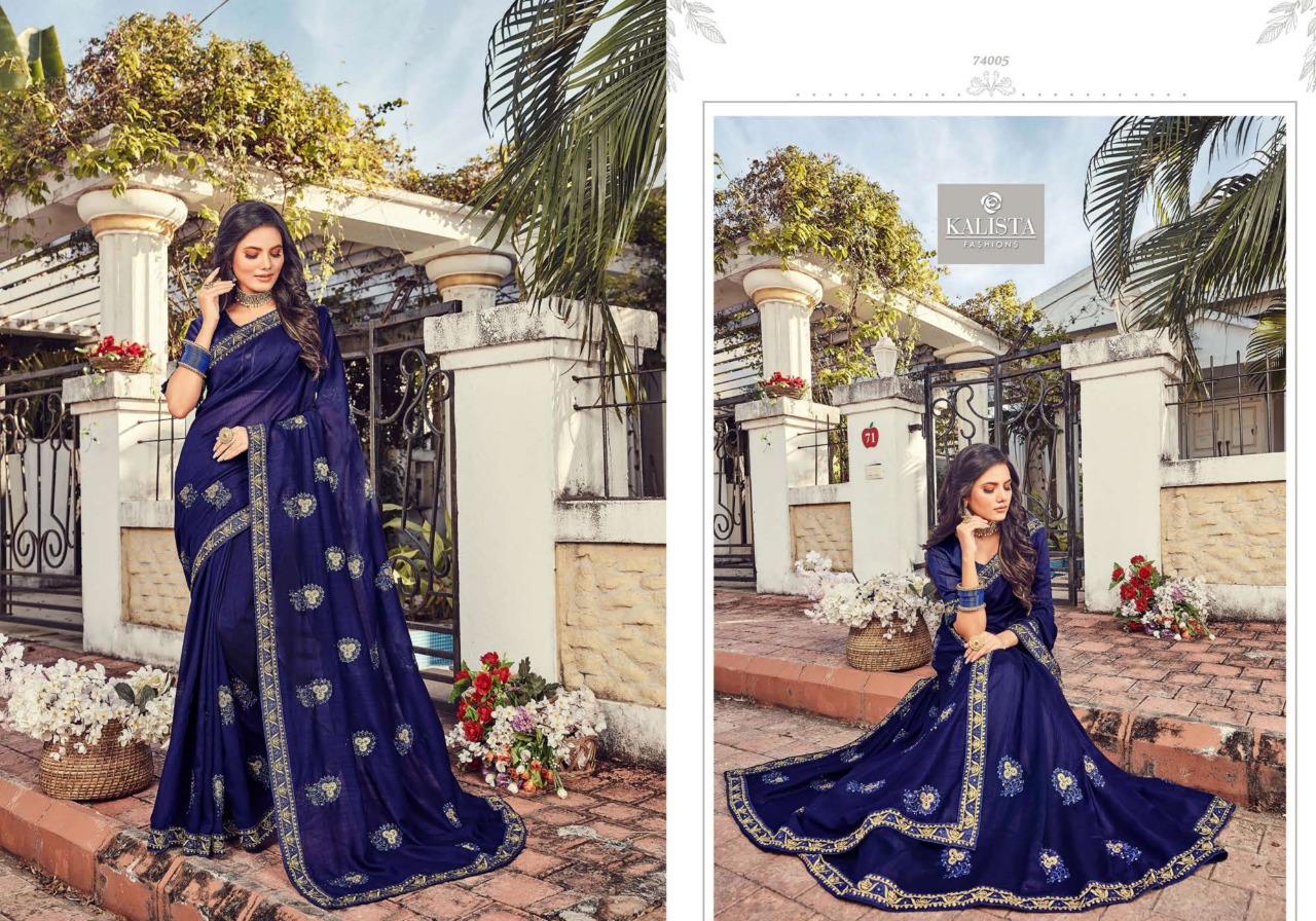 Kalista Launching Mubarak Classy Look Vichitra Silk Saree For Ladies Collections