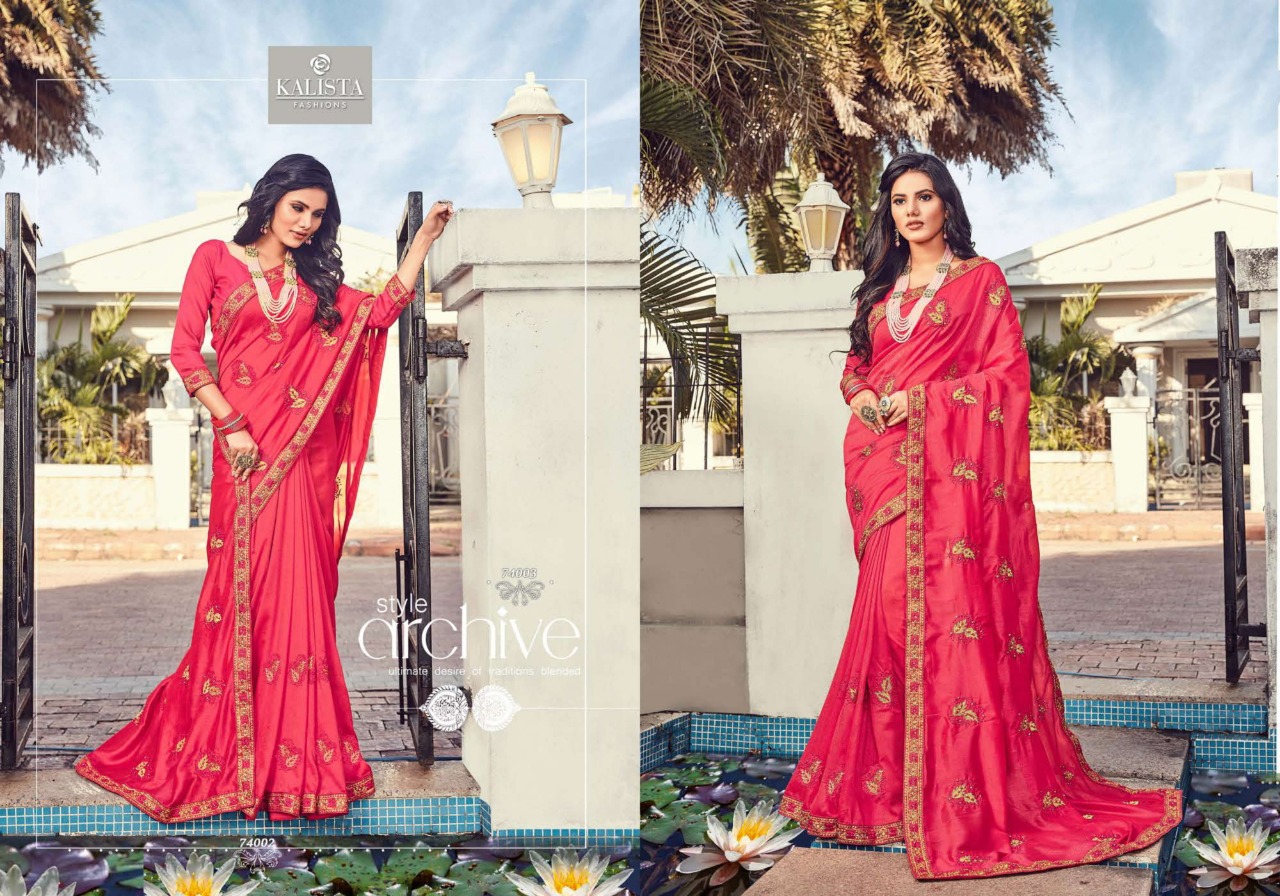 Kalista Launching Mubarak Classy Look Vichitra Silk Saree For Ladies Collections