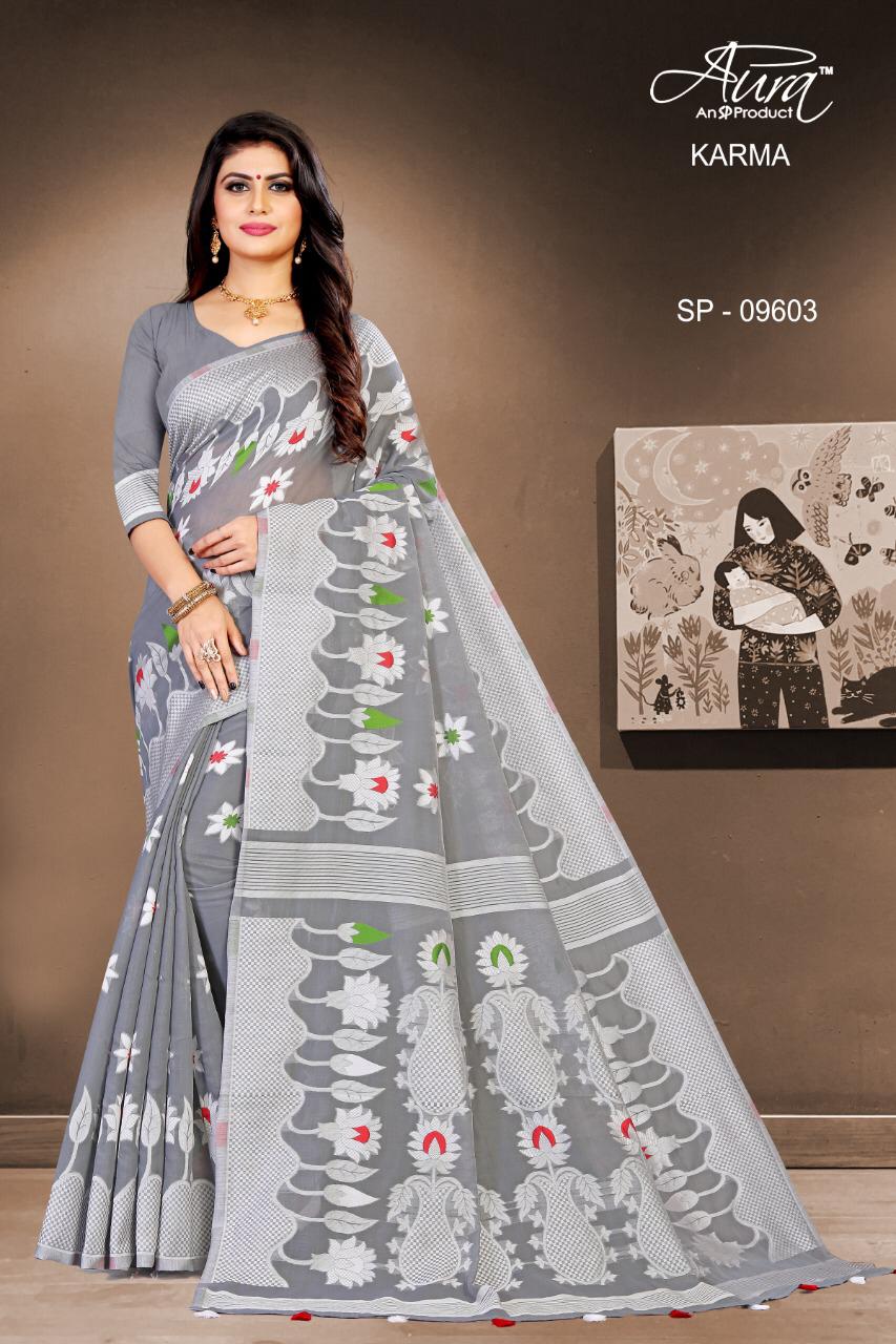 Karma By Aura Saree Latest Cotton Saree Catalogs Wholesaler