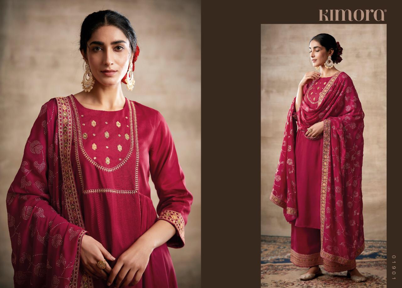 Kimora Presents Noorani Chinon Chiffon With Work Heavy Wedding And Party Wear Suits