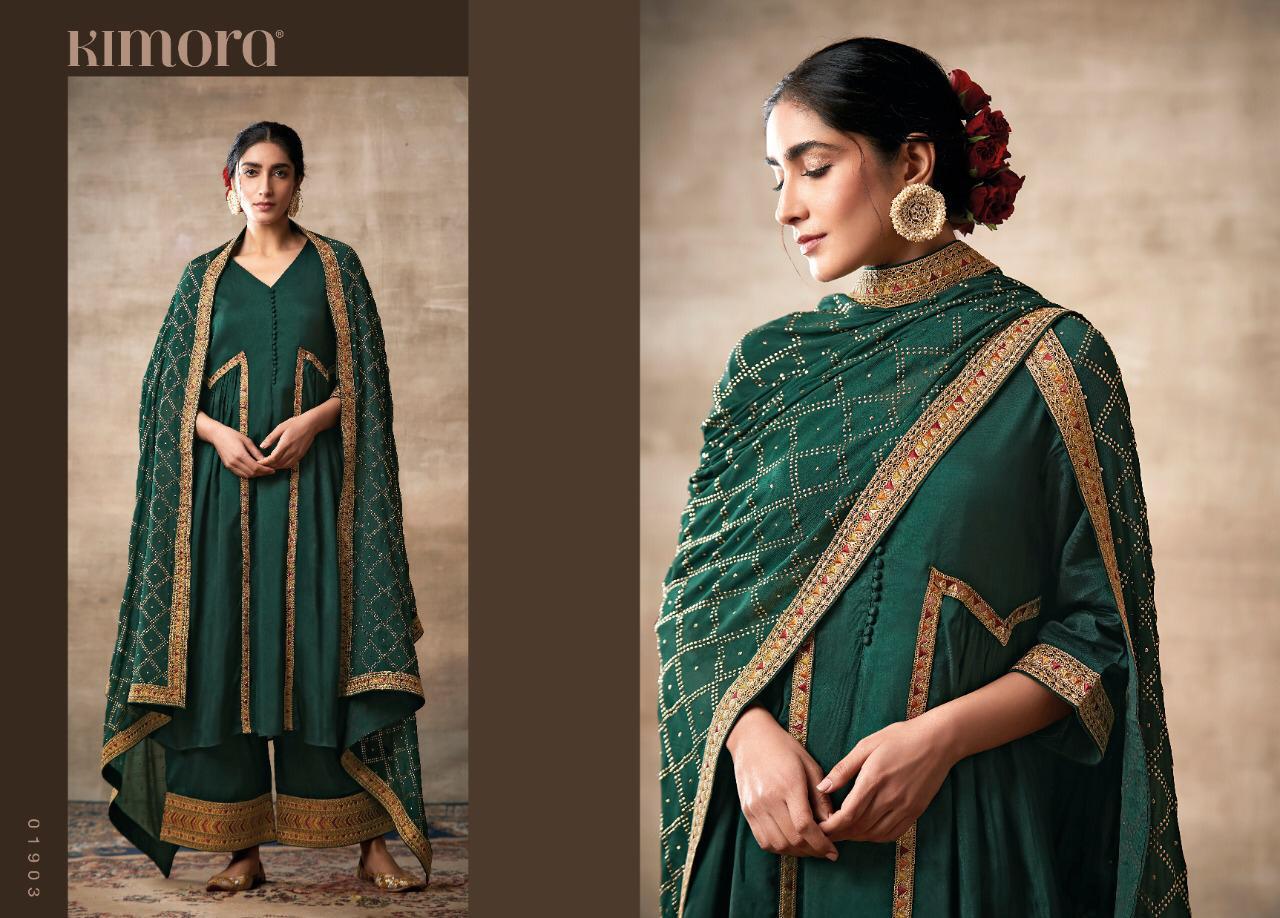 Kimora Presents Noorani Chinon Chiffon With Work Heavy Wedding And Party Wear Suits