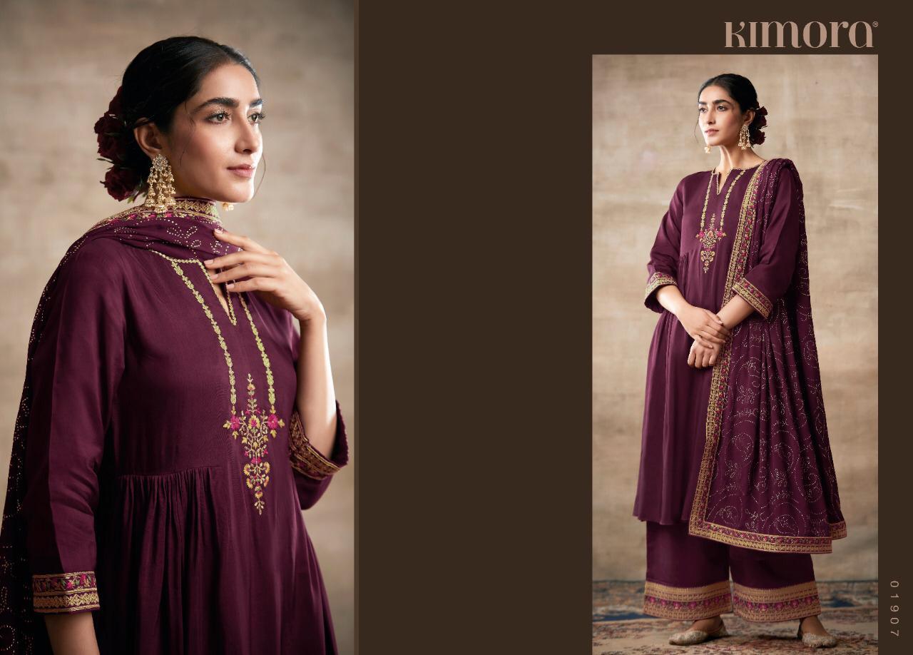 Kimora Presents Noorani Chinon Chiffon With Work Heavy Wedding And Party Wear Suits