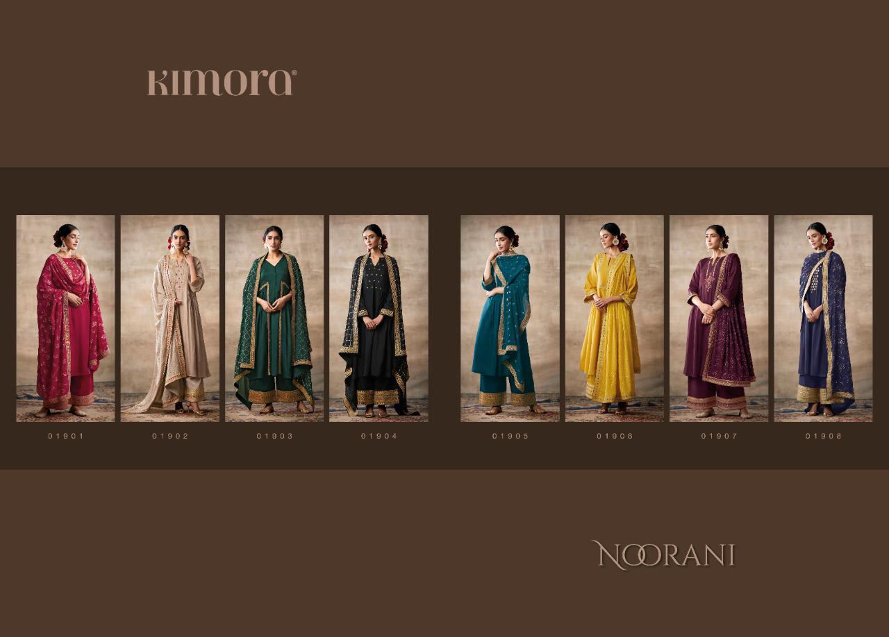 Kimora Presents Noorani Chinon Chiffon With Work Heavy Wedding And Party Wear Suits