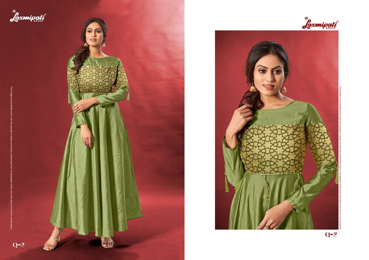 Laxmipati Group Vidhya Long Heavy Look Functional Wear Cotton Kurti Catalogs