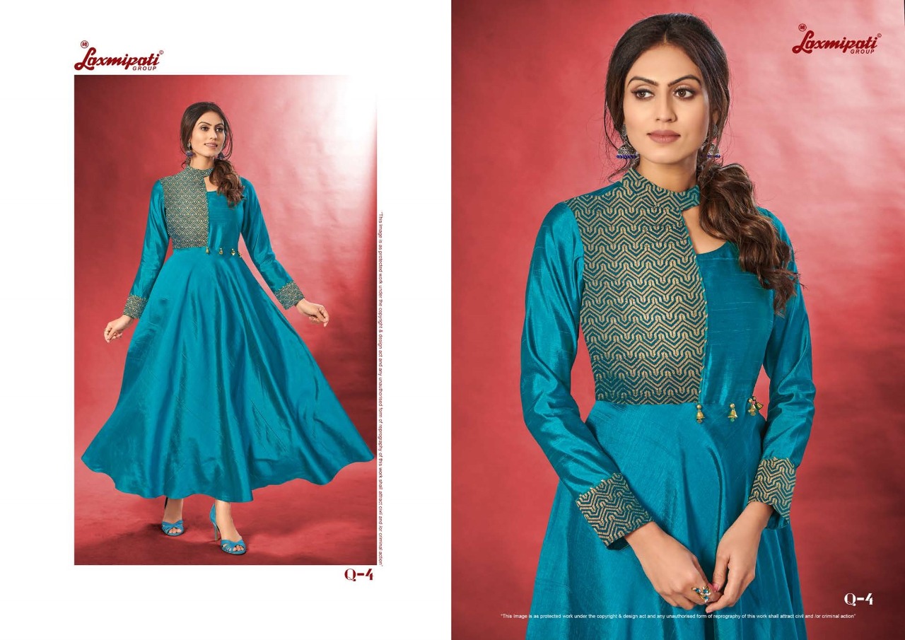 Laxmipati Group Vidhya Long Heavy Look Functional Wear Cotton Kurti Catalogs
