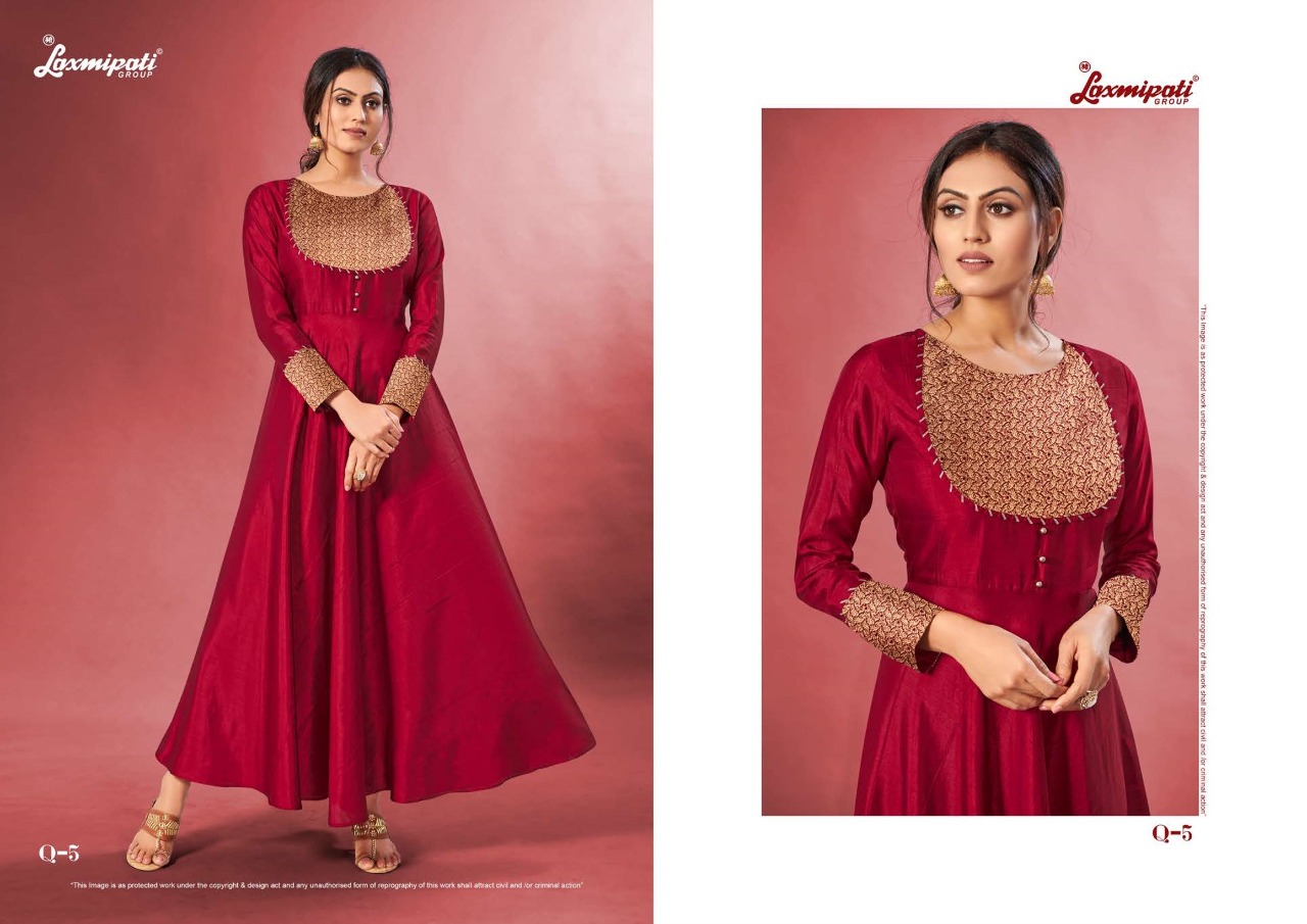 Laxmipati Group Vidhya Long Heavy Look Functional Wear Cotton Kurti Catalogs