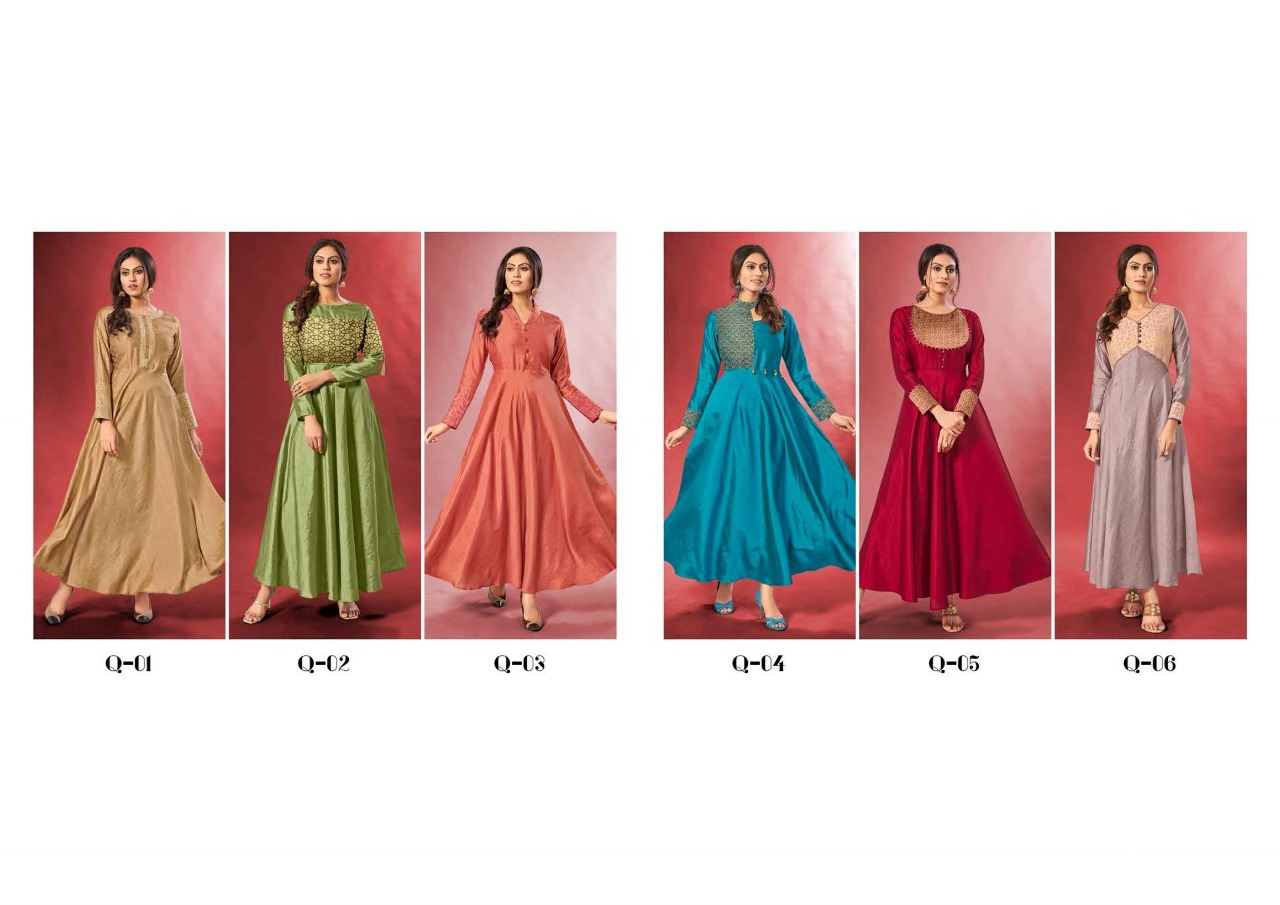 Laxmipati Group Vidhya Long Heavy Look Functional Wear Cotton Kurti Catalogs