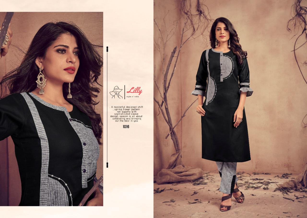 Lilly Style Of India Presents Meetu Cotton Embroidery Work Kurti With Pant Plazzo Catalogs Exporter