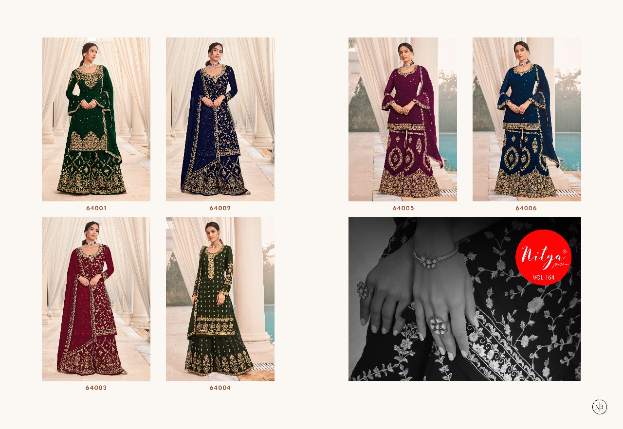 Lt Nitya Presents Vol 164 Designer Georgette Party Wear Heavy Salwar Suits Exporter
