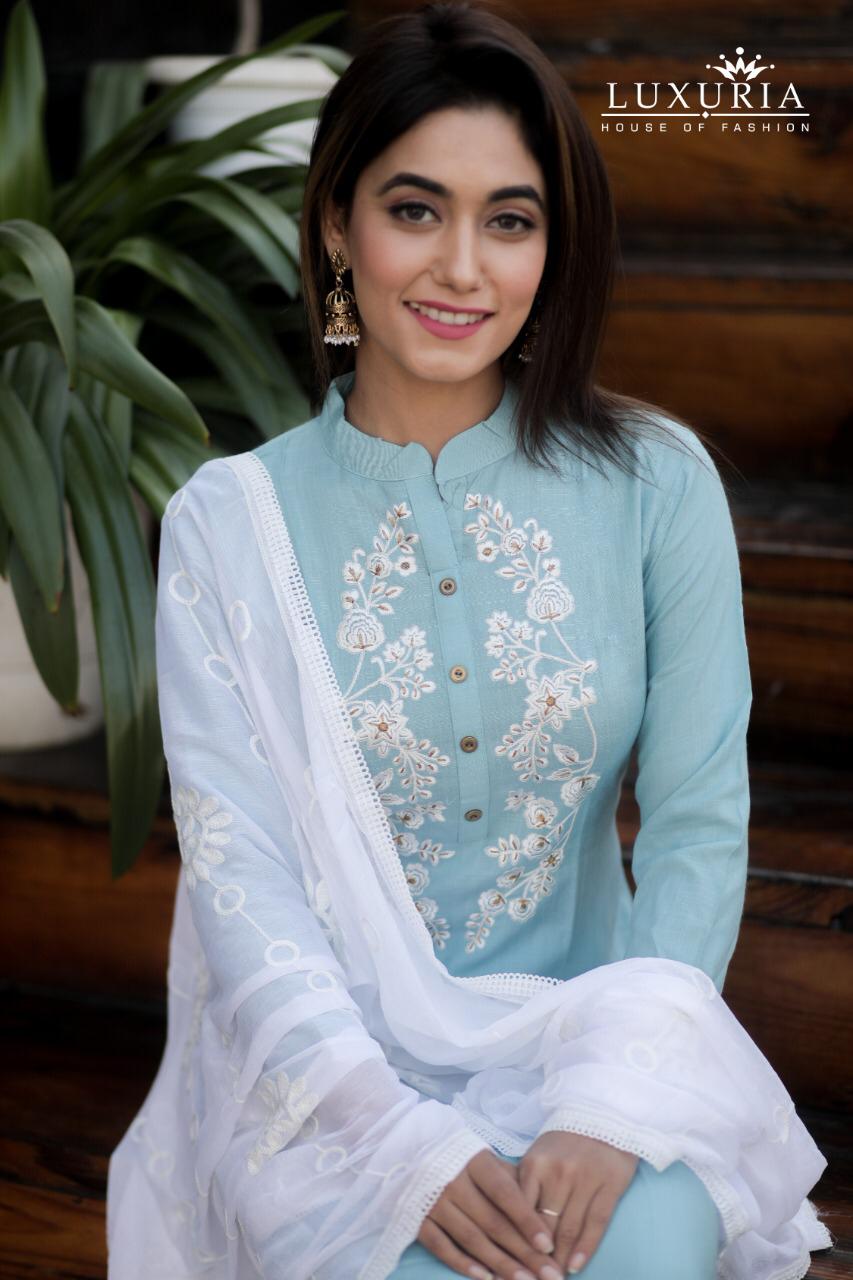 Luxuria Presents Ruhani Premium Rayon Slub Classy Look Kurti With Dupatta Catalogs Collections