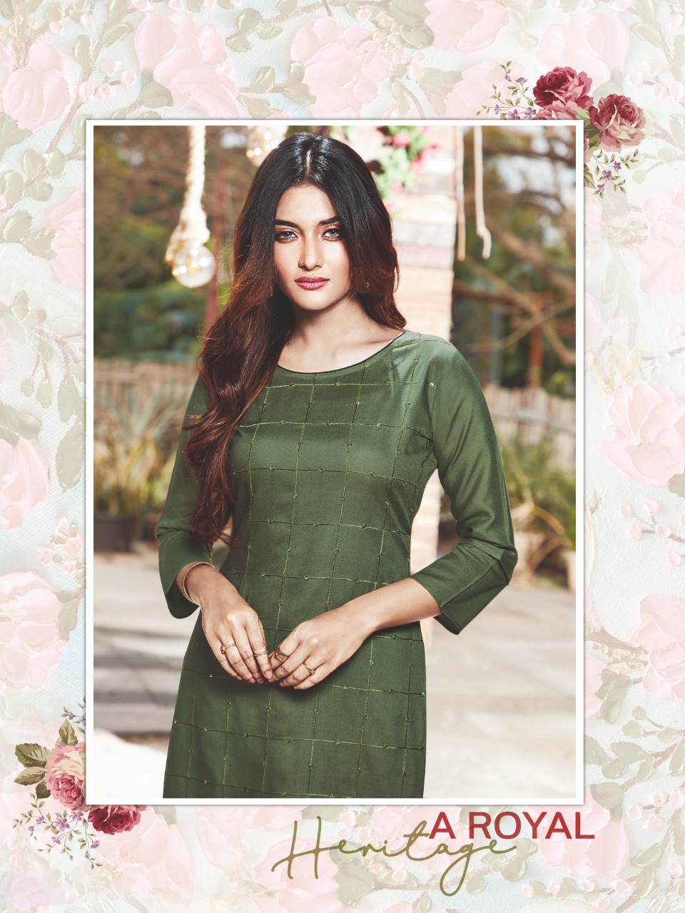 Manas Fab Launch Sequence Rayon Embroidery Work Casual Wear Kurti Catalogs Exporter