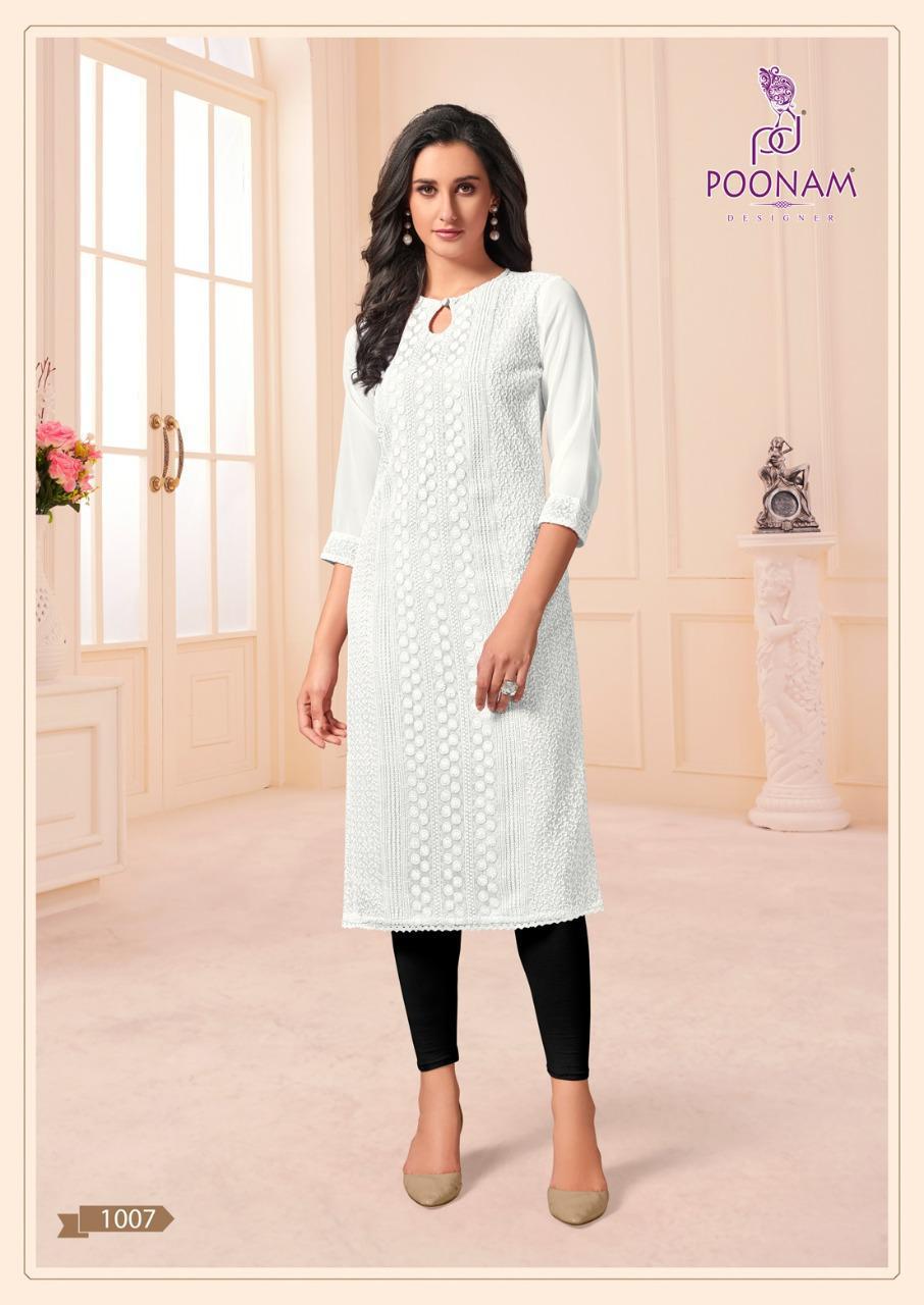 Poonam Designer Mannat Casual Wear Georgette Work Kurti For Girls Collections 2021