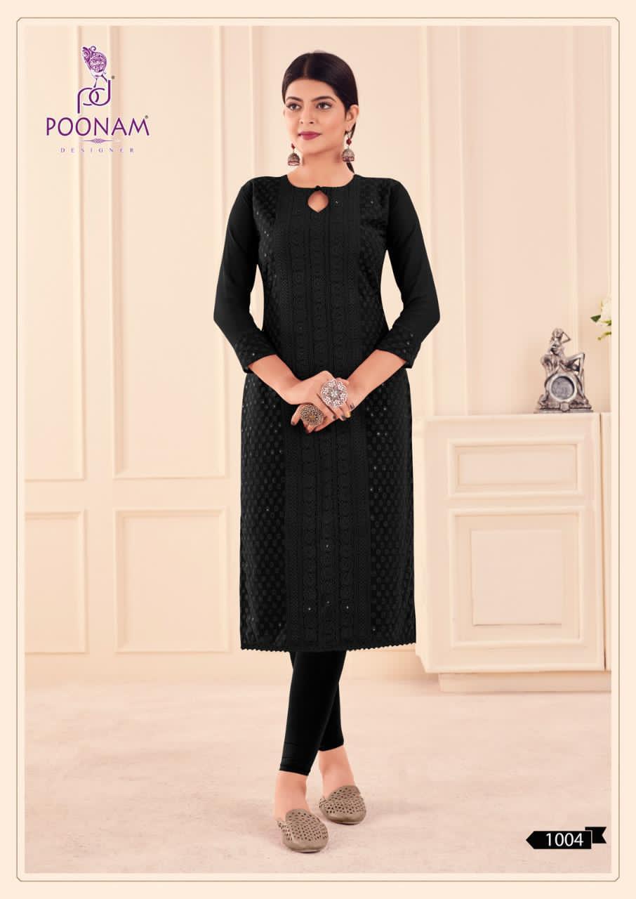 Poonam Designer Mannat Casual Wear Georgette Work Kurti For Girls Collections 2021