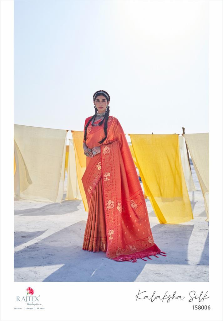 Raj Tex Launch Kalaksha Silk Soft Silk Handloom Weaving Heavy Look Saree Catalogs
