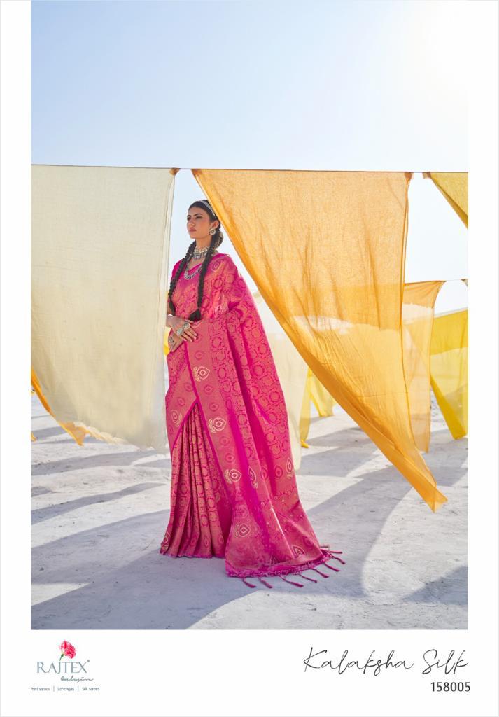 Raj Tex Launch Kalaksha Silk Soft Silk Handloom Weaving Heavy Look Saree Catalogs