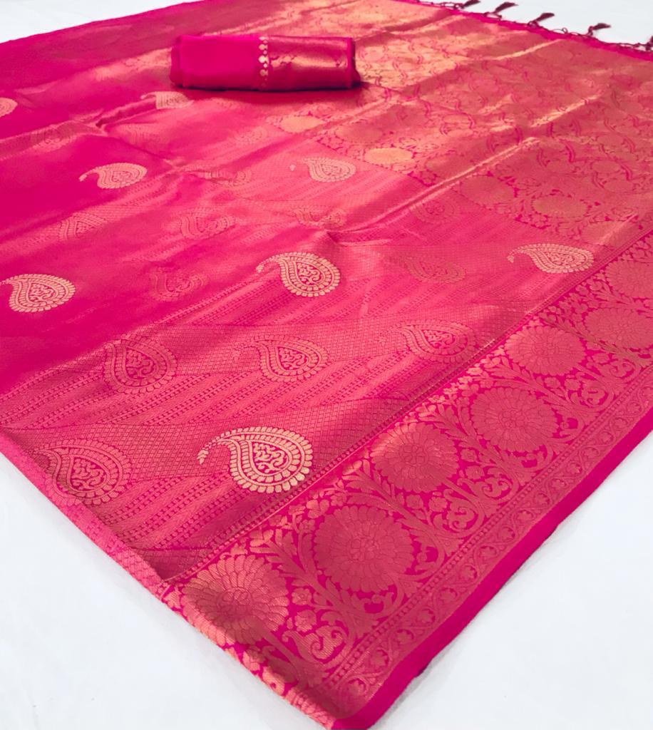 Raj Tex Launch Kalaksha Silk Soft Silk Handloom Weaving Heavy Look Saree Catalogs