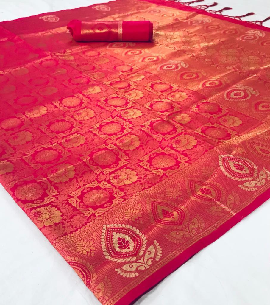 Raj Tex Launch Kalaksha Silk Soft Silk Handloom Weaving Heavy Look Saree Catalogs