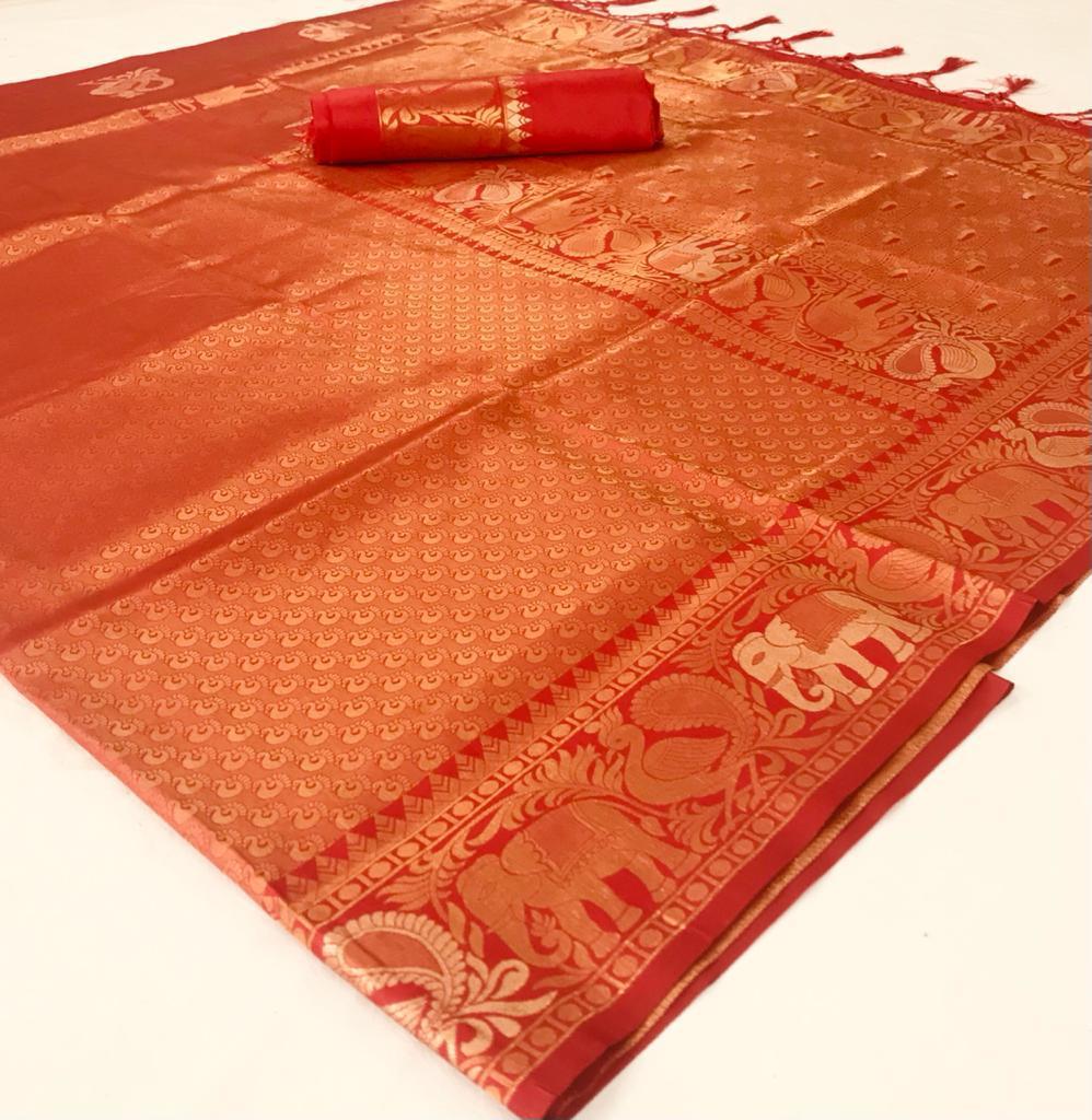 Raj Tex Launch Kalaksha Silk Soft Silk Handloom Weaving Heavy Look Saree Catalogs