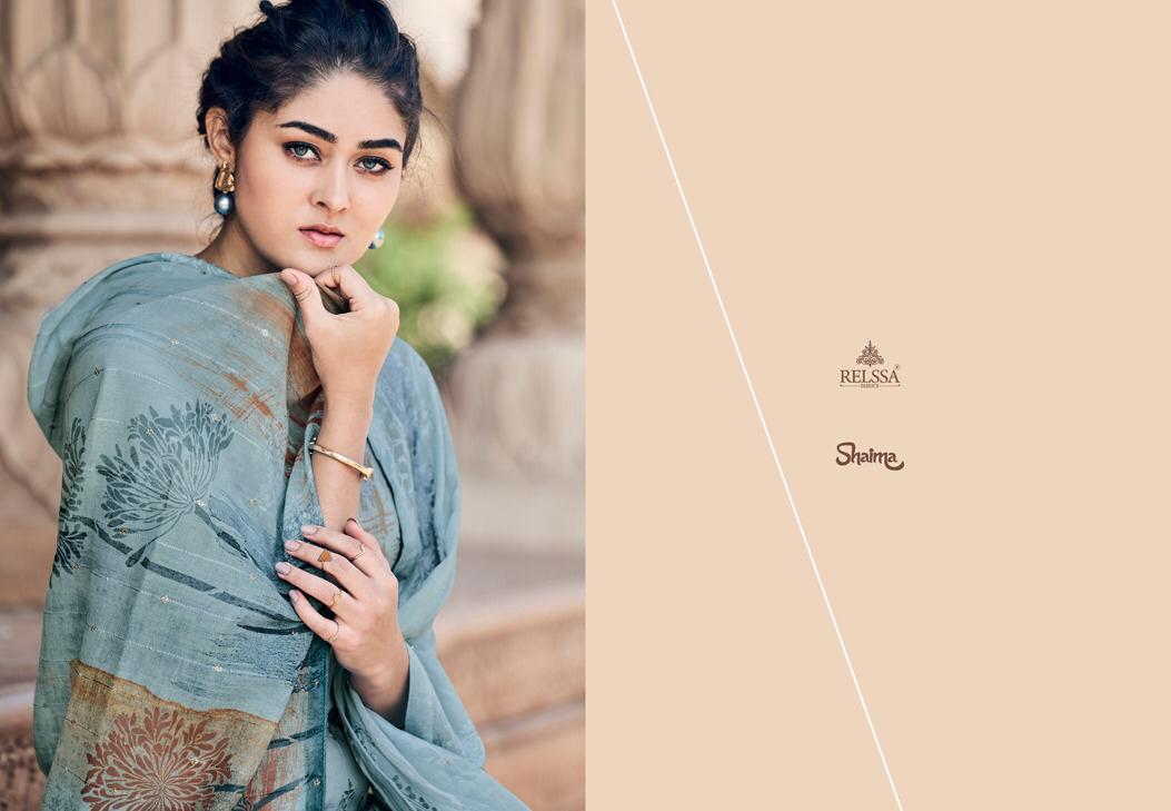 Relssa Launch Shaima Superior Cotton Embroidery Work Heavy Look Dress Materials In India