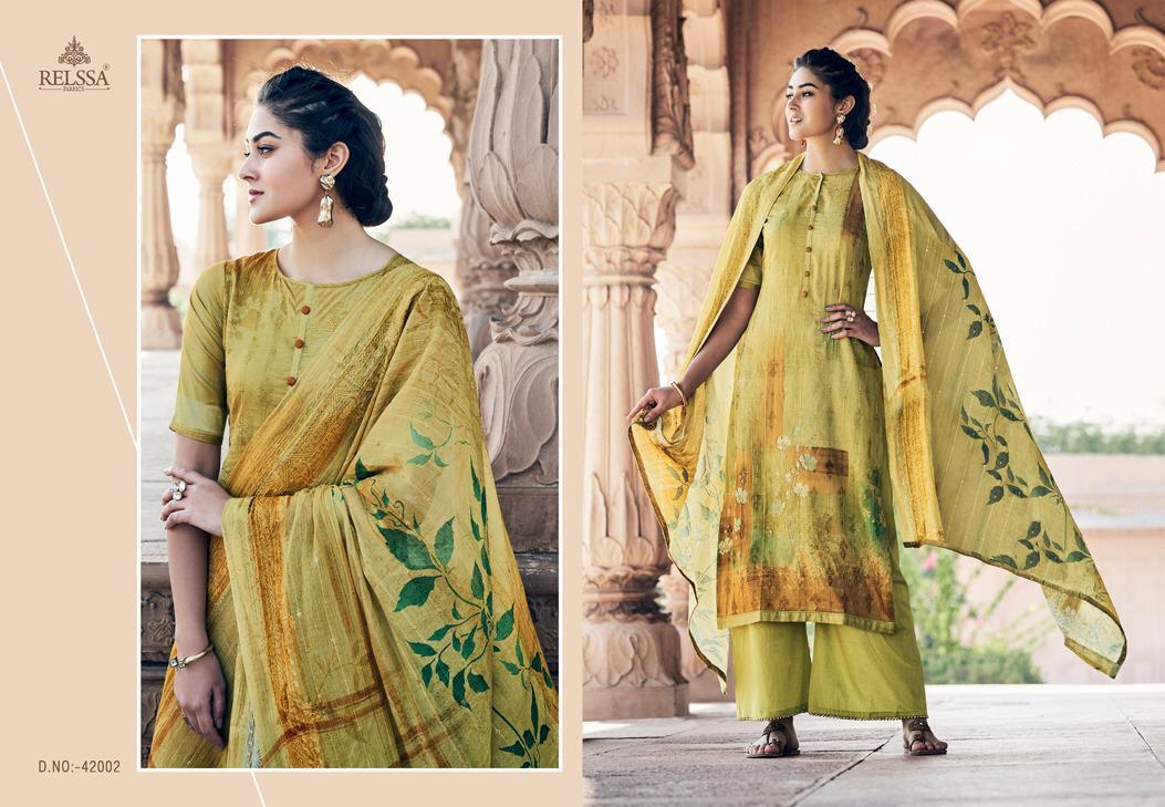 Relssa Launch Shaima Superior Cotton Embroidery Work Heavy Look Dress Materials In India
