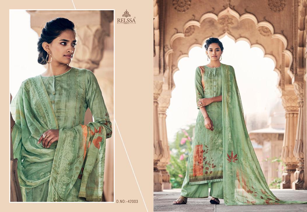 Relssa Launch Shaima Superior Cotton Embroidery Work Heavy Look Dress Materials In India