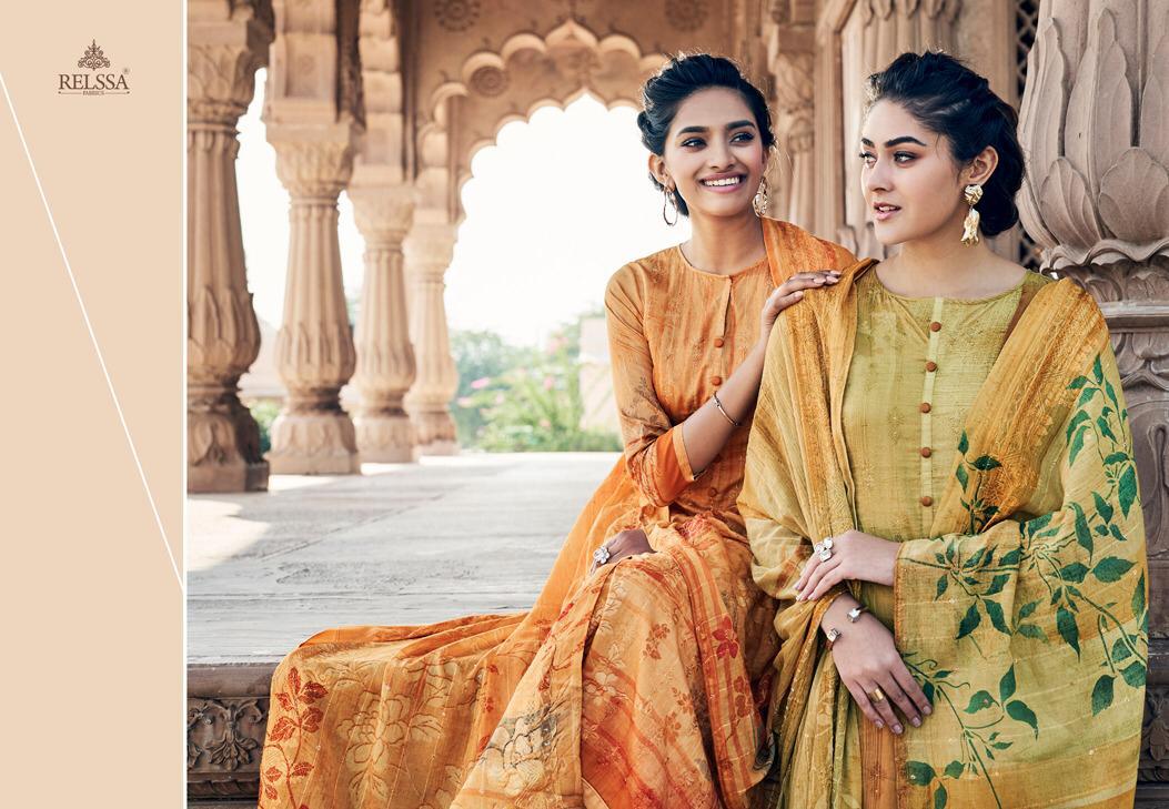 Relssa Launch Shaima Superior Cotton Embroidery Work Heavy Look Dress Materials In India