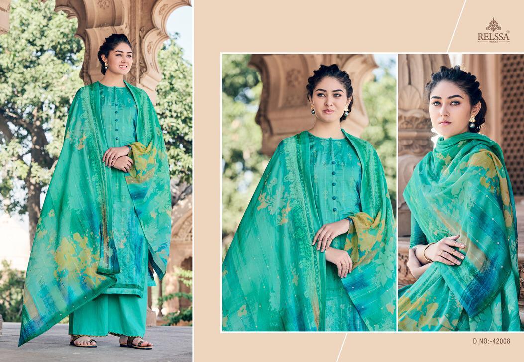 Relssa Launch Shaima Superior Cotton Embroidery Work Heavy Look Dress Materials In India