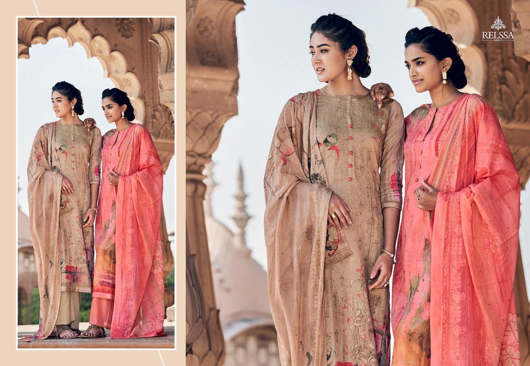 Relssa Launch Shaima Superior Cotton Embroidery Work Heavy Look Dress Materials In India