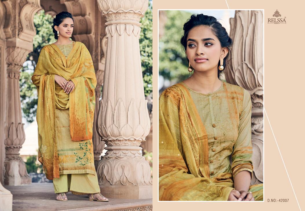 Relssa Launch Shaima Superior Cotton Embroidery Work Heavy Look Dress Materials In India
