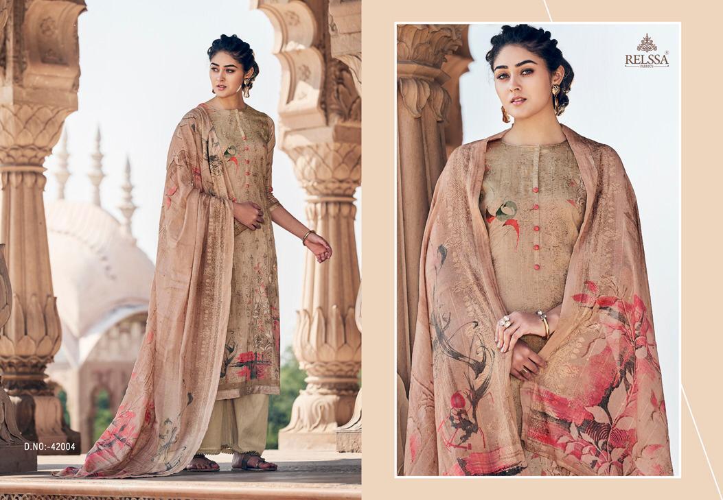 Relssa Launch Shaima Superior Cotton Embroidery Work Heavy Look Dress Materials In India