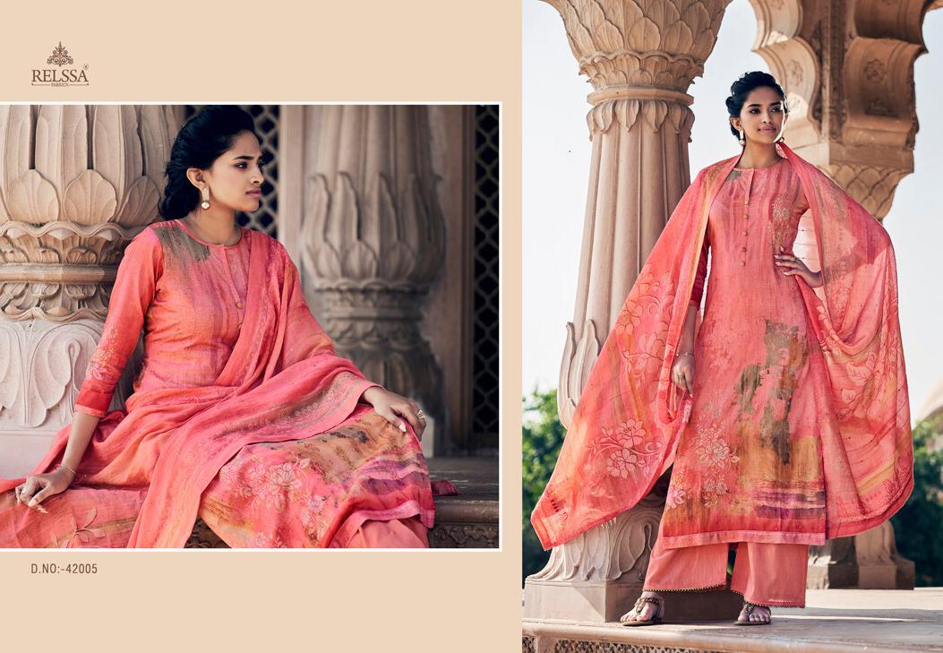 Relssa Launch Shaima Superior Cotton Embroidery Work Heavy Look Dress Materials In India