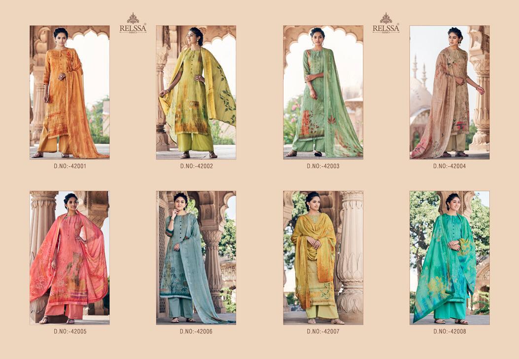 Relssa Launch Shaima Superior Cotton Embroidery Work Heavy Look Dress Materials In India